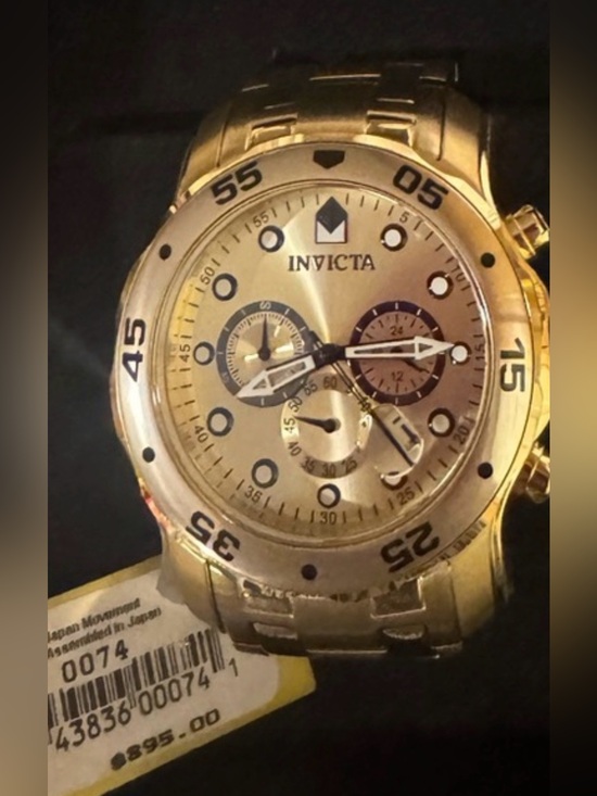 Invicta Other - Invicta $895 Gold Tone Men's Chronograph Watch with Champagne Face Dial - SEXY